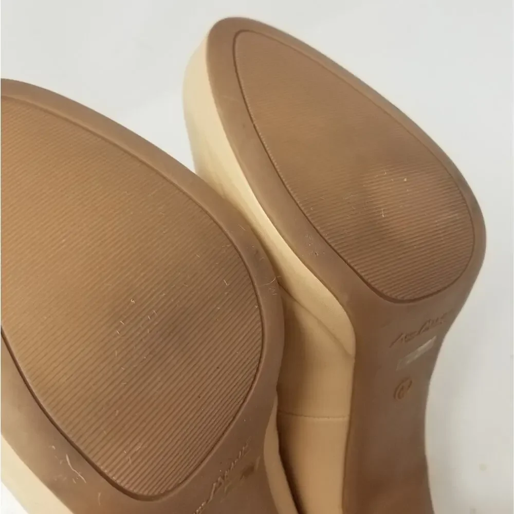 Anne‎ Michelle Tan Platform Stilettos Ankle Strap Heels Round Toe Size 10